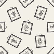 photo frame Doodle seamless pattern background