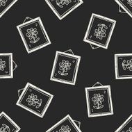 photo frame Doodle seamless pattern background N2