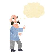 cartoon angry old man with thought bubble N2