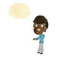 cartoon shocked man with thought bubble N2