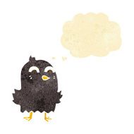 funny cartoon bird with thought bubble N5