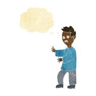 cartoon shocked man with thought bubble N4