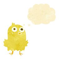 funny cartoon bird with thought bubble N6