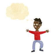cartoon man panicking with thought bubble