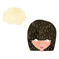 cartoon staring woman with thought bubble N4