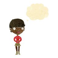 cartoon friendly woman with thought bubble N2