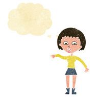 cartoon surprised woman with thought bubble N7