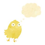 funny cartoon bird with thought bubble N7