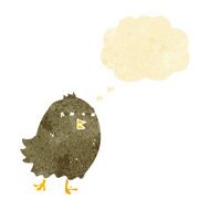 funny cartoon bird with thought bubble N8