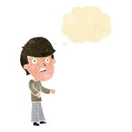cartoon shocked man with thought bubble N6