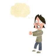 cartoon shocked man with thought bubble N7