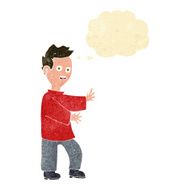 cartoon shocked man with thought bubble N8