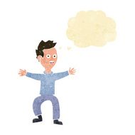 cartoon man panicking with thought bubble N2