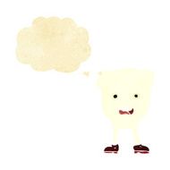cartoon tooth with thought bubble