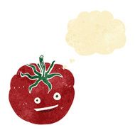 cartoon happy tomato with thought bubble N2