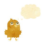 cartoon bored bird with thought bubble N2
