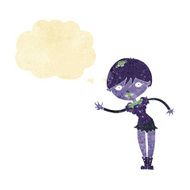 cartoon vampire girl with thought bubble N2