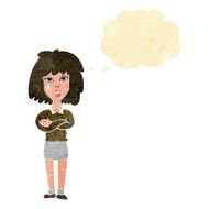 cartoon tough woman with folded arms thought bubble N2