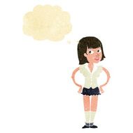 cartoon woman with hands on hips thought bubble N5