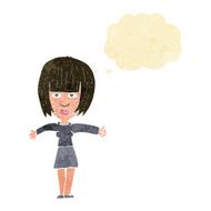 Cartoon Annoyed Woman With Thought Bubble N7