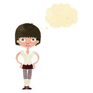cartoon woman with hands on hips thought bubble N6