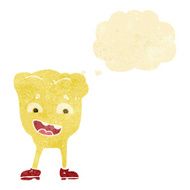 cartoon yellow tooth with thought bubble