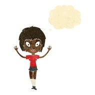 cartoon pretty girl with thought bubble N9