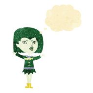 cartoon vampire girl with thought bubble N3