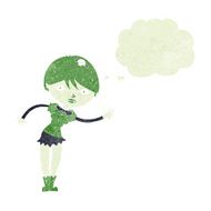 cartoon vampire girl with thought bubble N4