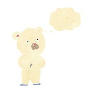 cartoon polar bear cub with thought bubble N2