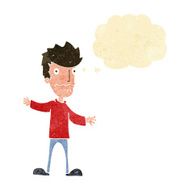 cartoon nervous man with thought bubble N5