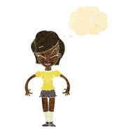 cartoon pretty woman with thought bubble N4