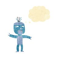 cartoon robot with thought bubble N3