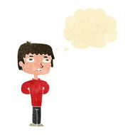 cartoon unhappy man with thought bubble N2