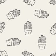 plant doodle seamless pattern background N5