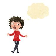 cartoon woman with no worries thought bubble N2