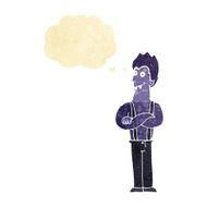 cartoon happy vampire with thought bubble N2