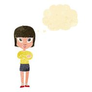 cartoon woman with crossed arms thought bubble N2