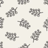 plant doodle seamless pattern background N12