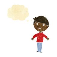cartoon happy man with thought bubble N3