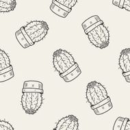 plant doodle seamless pattern background N16