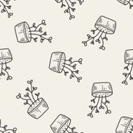 plant doodle seamless pattern background N17