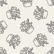 plant doodle seamless pattern background N18