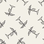 plant doodle seamless pattern background N19