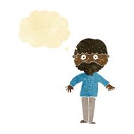 cartoon happy man with thought bubble N5