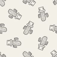 plant doodle seamless pattern background N24