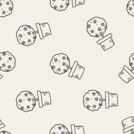 plant doodle seamless pattern background N26