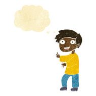 cartoon excited boy with thought bubble N2