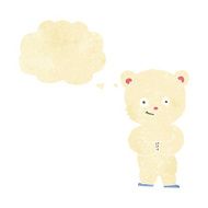cartoon teddy polar bear cub with thought bubble N2