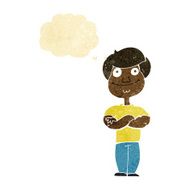 cartoon happy man with thought bubble N7